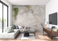 Natural Grey Stone Slab Pattern Wall Mural