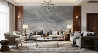 Cool Grey Marble Veined Stone Texture Wall Mural