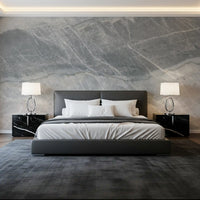 Cool Grey Marble Veined Stone Texture Wall Mural