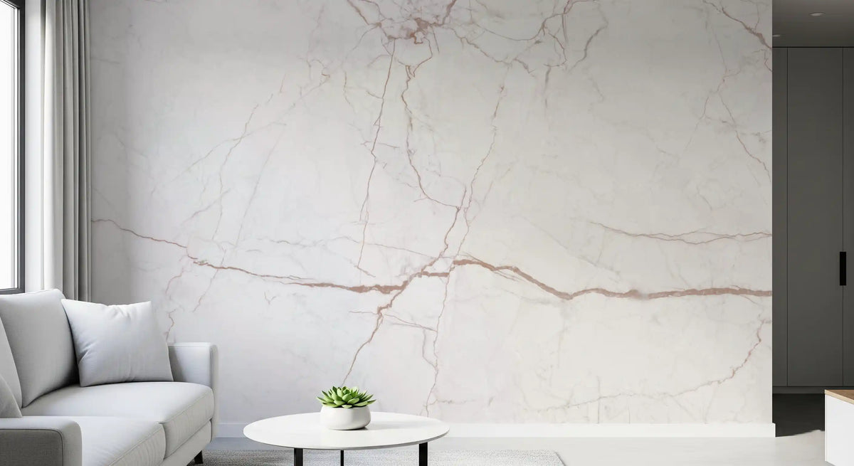 Blush Veined Marble Stone Wall Mural