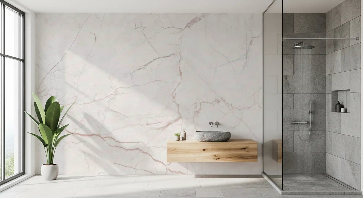 Minimalist Soft Blush Stone Wall Mural