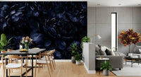 Midnight Peony Bloom Wall Mural