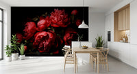 Crimson Peony Bloom Wall Mural
