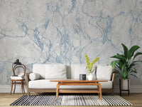 Cool Blue Marble Veining Wall Mural