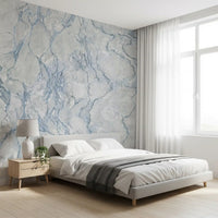 Cool Blue Marble Veining Wall Mural