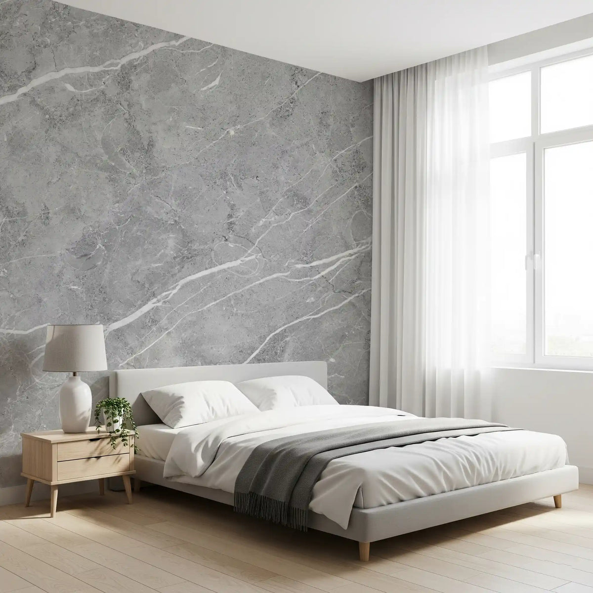 Classic Grey Marble Vein Wall Mural