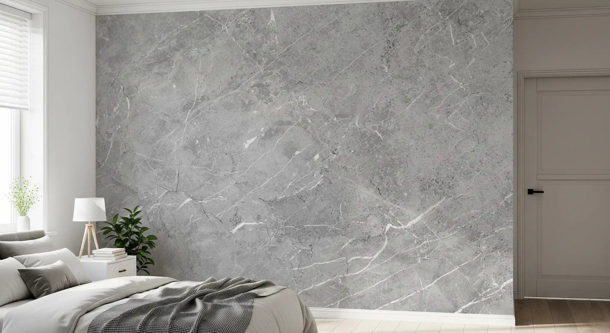 Minimalist Grey Marble Stone Texture Wall Mural