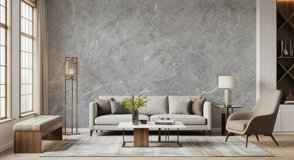 Minimalist Grey Marble Stone Texture Wall Mural