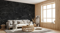 Midnight Slate Veined Marble Wall Mural