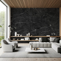 Midnight Slate Veined Marble Wall Mural