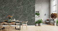 Charcoal Veined Marble Slab Wall Mural