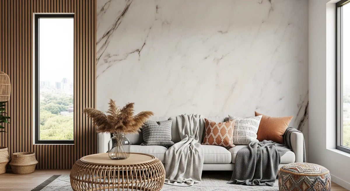Classic White Marble Stone Texture Wall Mural