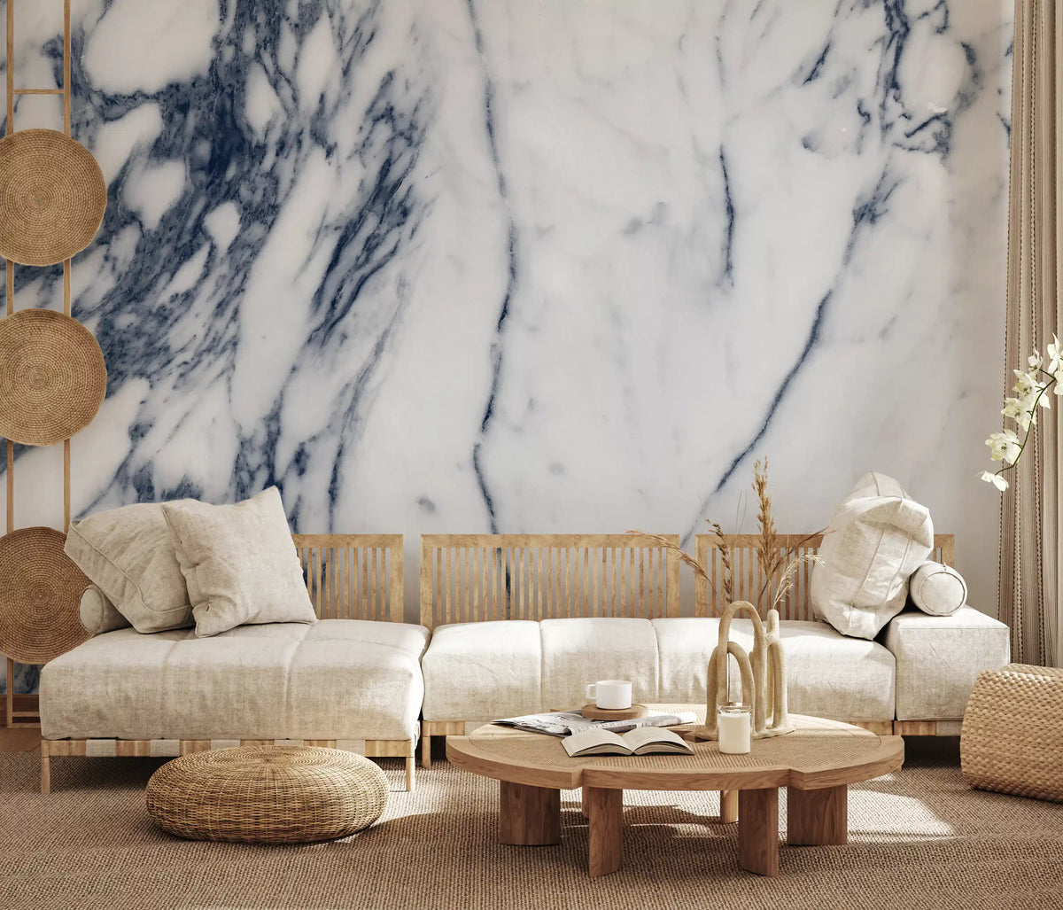 Monochrome Marble Vein Wall Mural