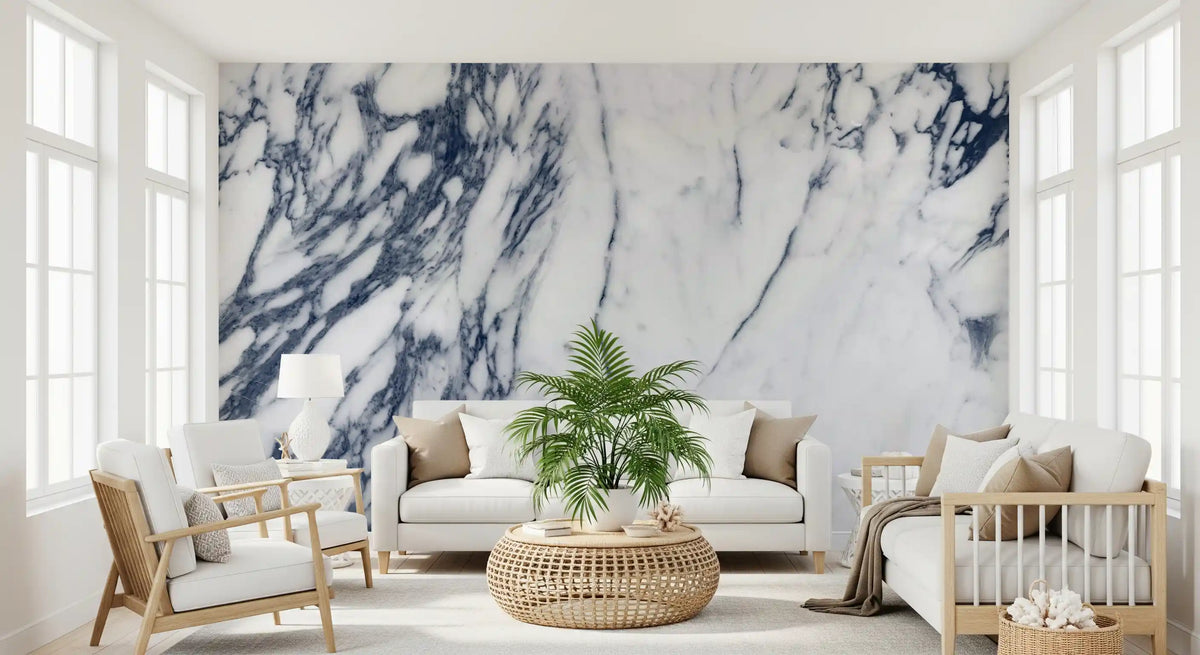 Monochrome Marble Vein Wall Mural