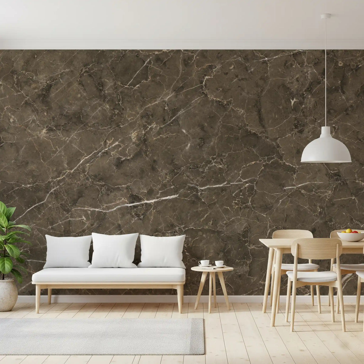 Earth Tone Marble Slab Wall Mural