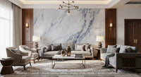 Classic White and Grey Marble Veins Wall Mural