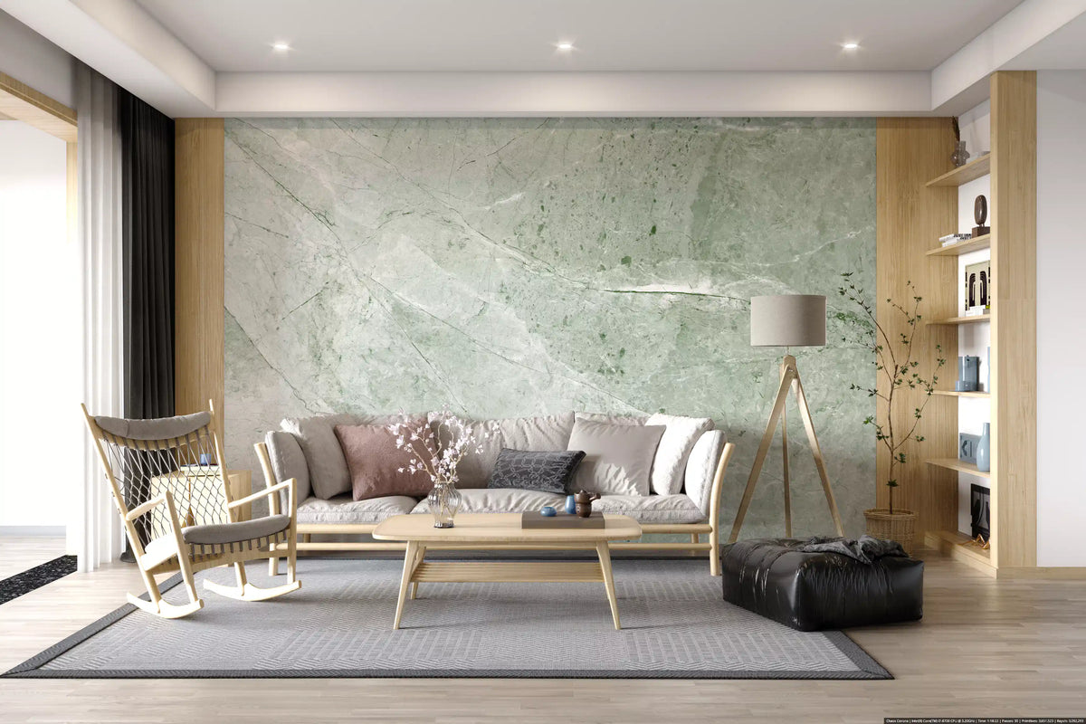 Serene Olive Stone Texture Wall Mural
