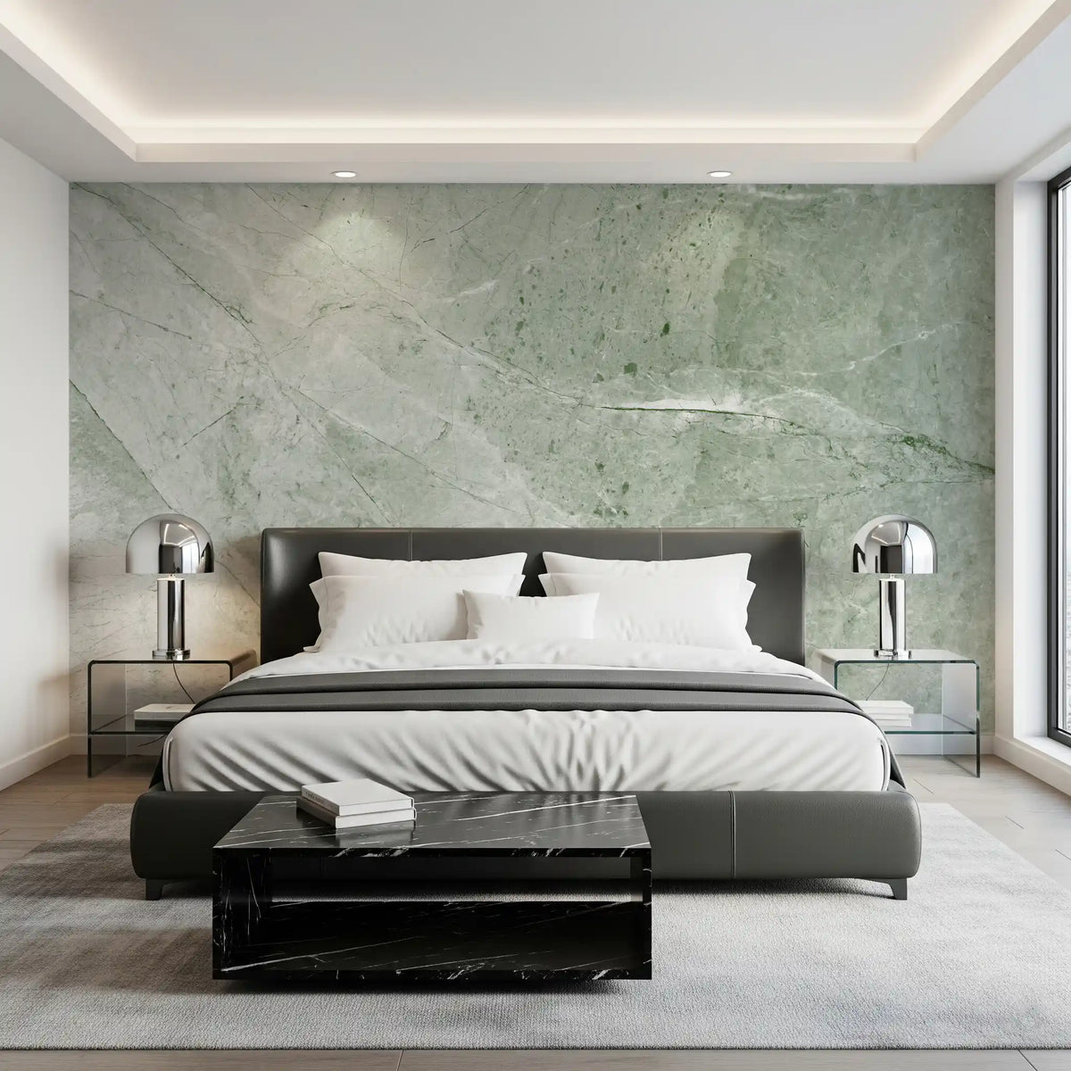 Serene Olive Stone Texture Wall Mural