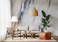 Classic Blue and White Marble Veins Wall Mural