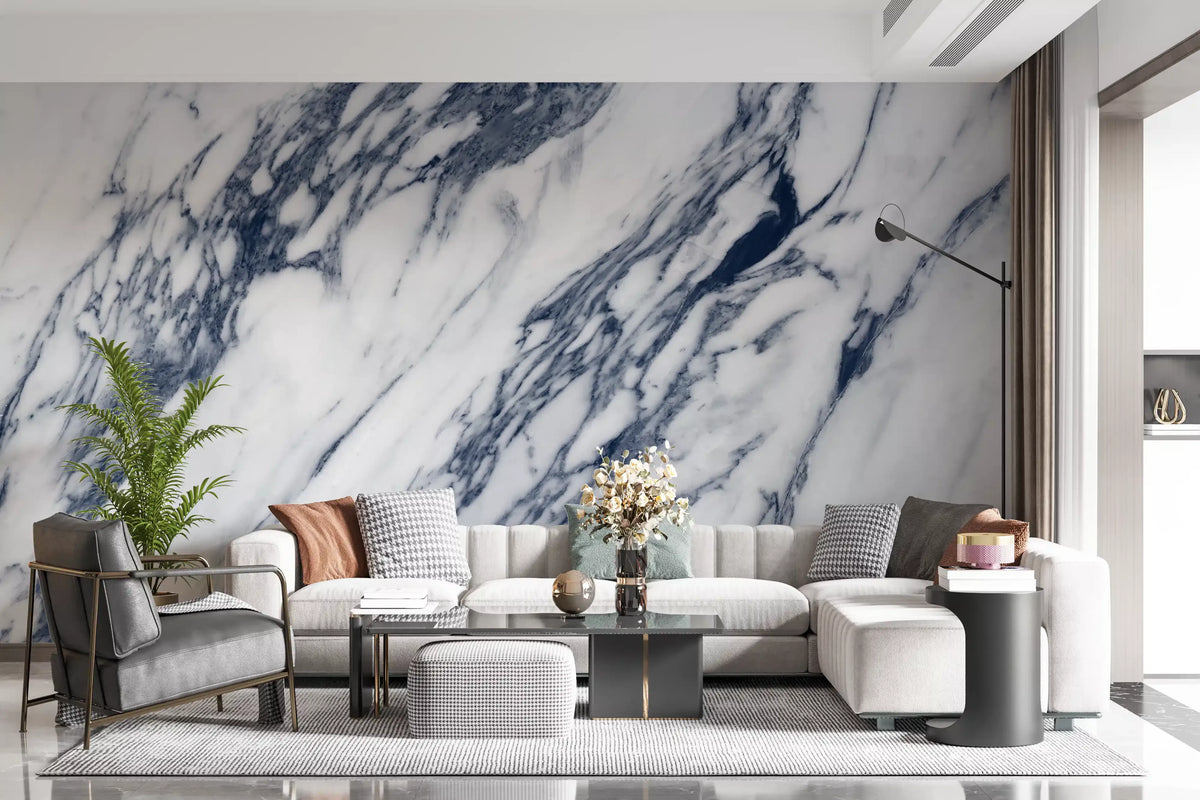 Monochrome Marble Vein Texture Wall Mural