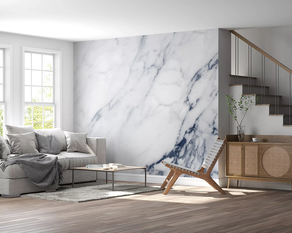Classic Blue and White Marble Veining Wall Mural