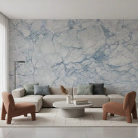 Azure Marble Vein Surface Wall Mural