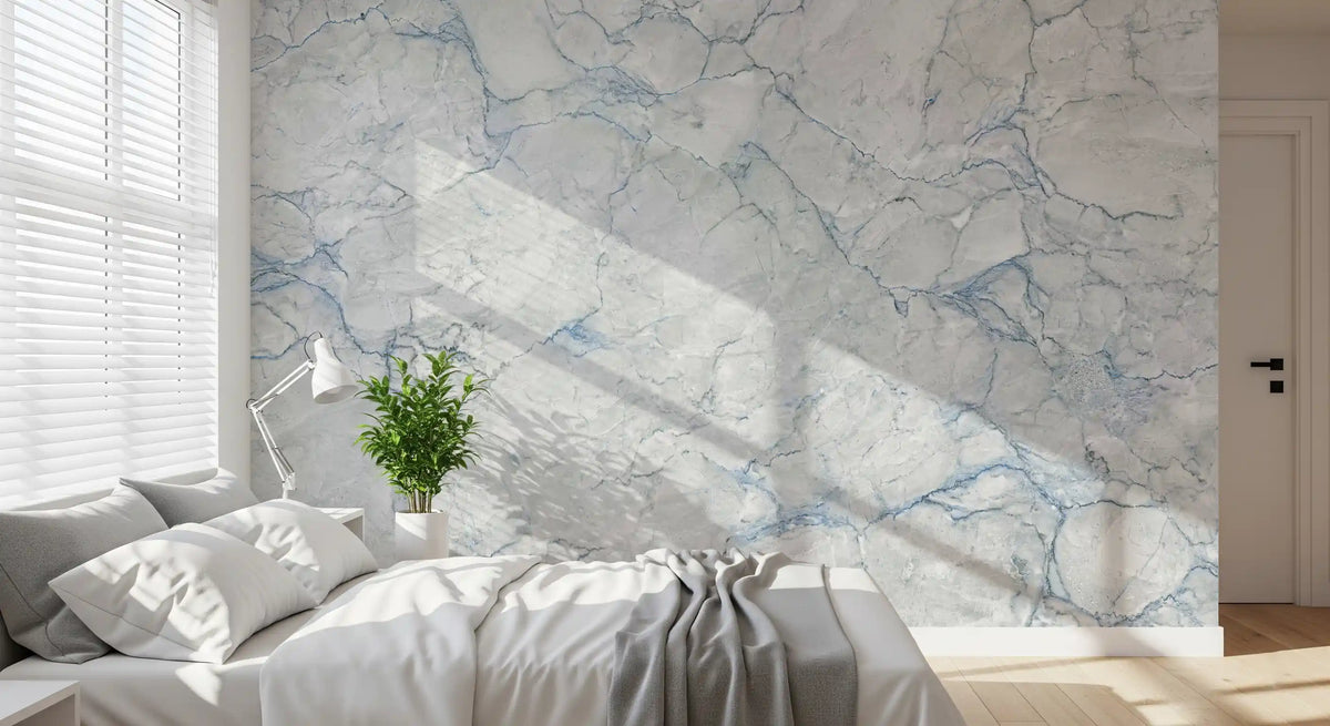 Cool Blue Marble Vein Wall Mural