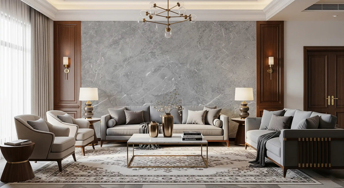 Minimalist Grey Stone Slab Texture Wall Mural