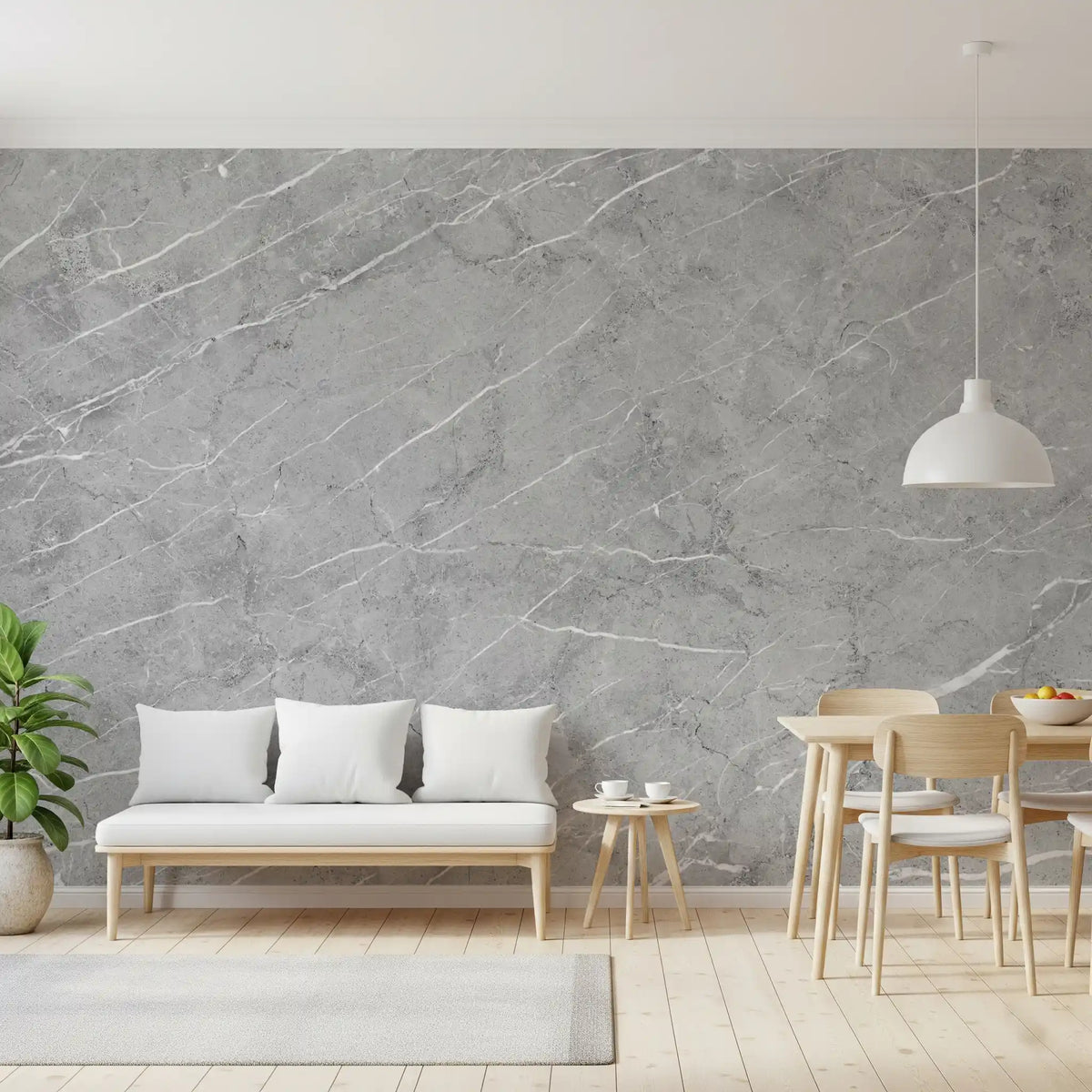 Minimalist Cool Grey Stone Texture Wall Mural