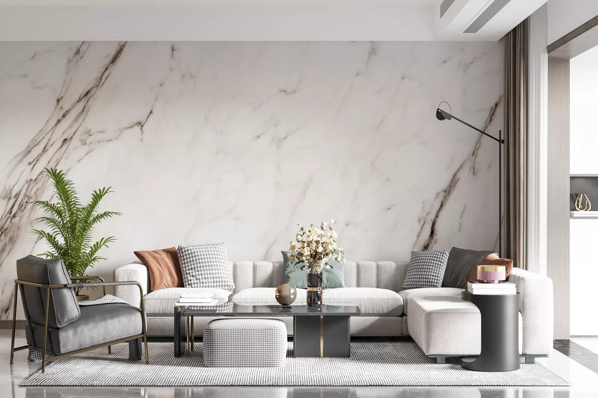 Creamy Italian Marble Slab Wall Mural