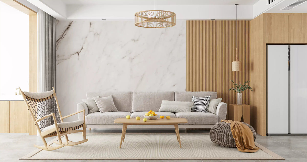 Creamy Italian Marble Slab Wall Mural