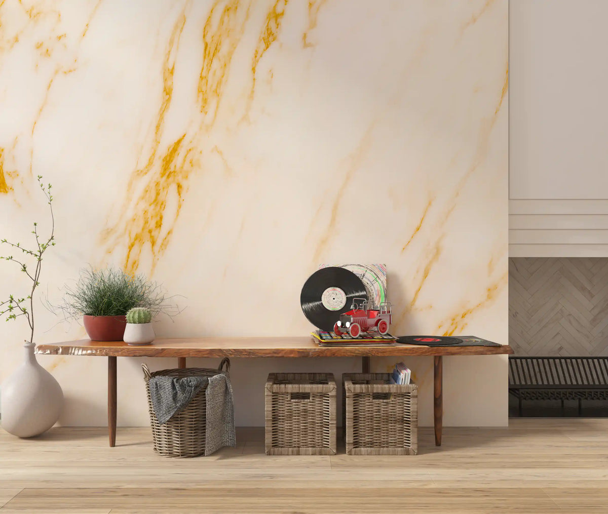 Gilded Vein Marble Wall Mural