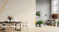 Golden Veined White Marble Wall Mural