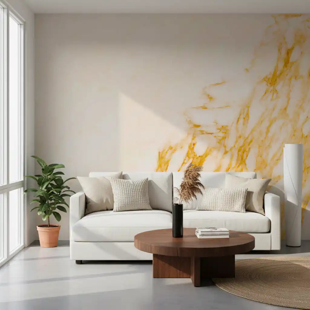 Golden Vein Marble Surface Wall Mural