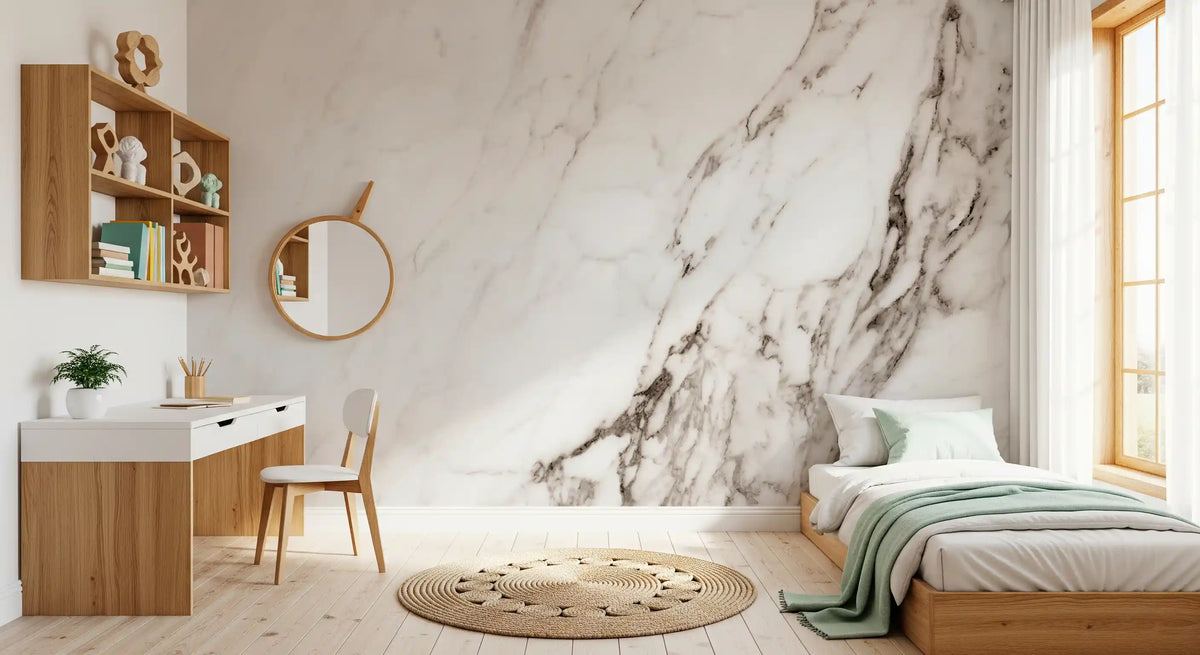 Calacatta White Stone Texture Wall Mural