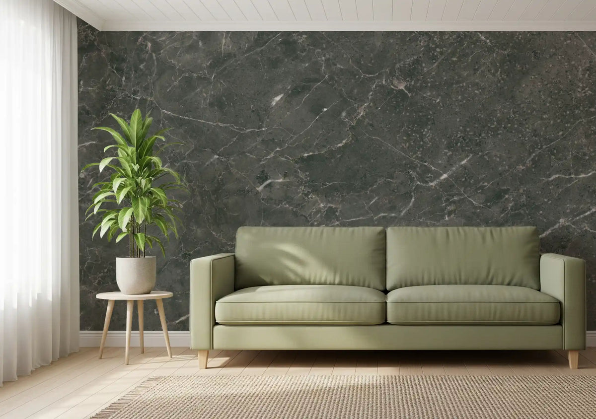 Dark Charcoal Marble Vein Wall Mural