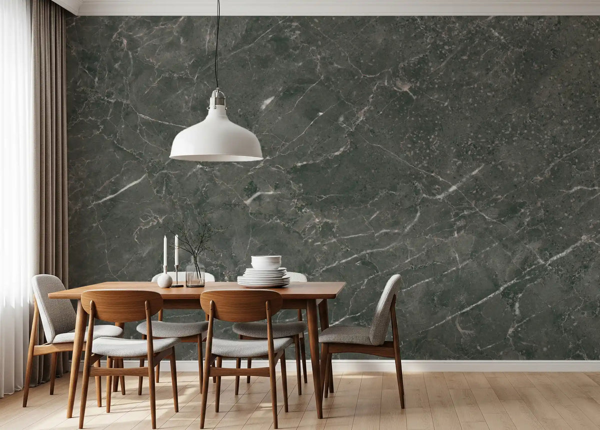 Dark Charcoal Marble Vein Wall Mural