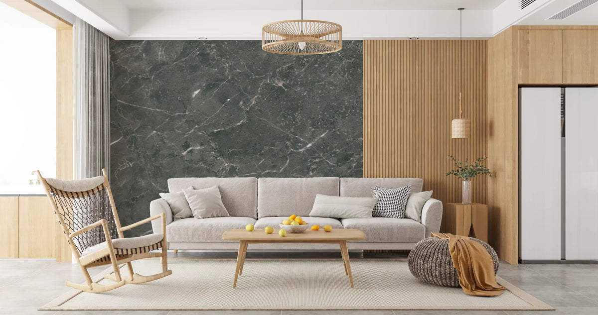 Dark Charcoal Marble Vein Wall Mural