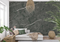 Charcoal Stone Vein Texture Wall Mural
