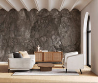 Polished Earthy Brown Stone Texture Wall Mural