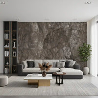 Polished Earthy Brown Stone Texture Wall Mural
