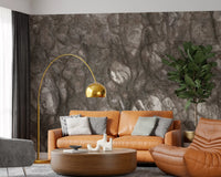 Textured Mocha Stone Slab Wall Mural