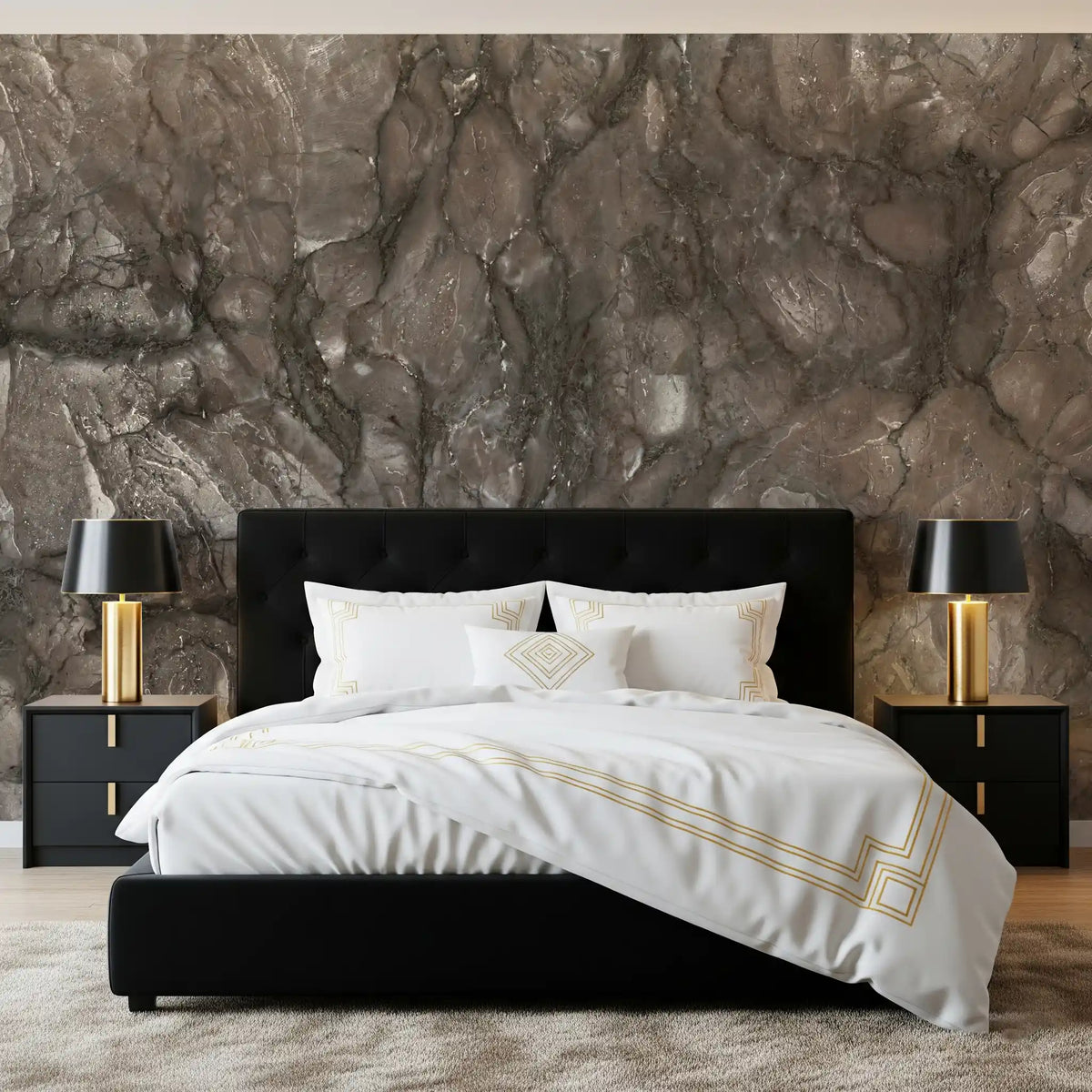 Organic Earth Tones Marble Texture Wall Mural