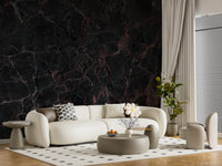 Midnight Copper Vein Marble Wall Mural
