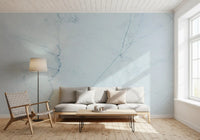 Serene Ice Blue Marble Slab Wall Mural