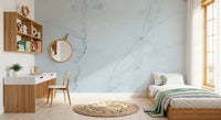 Serene Ice Blue Marble Slab Wall Mural