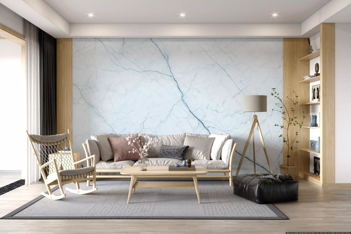 Ethereal Pale Marble Vein Wall Mural