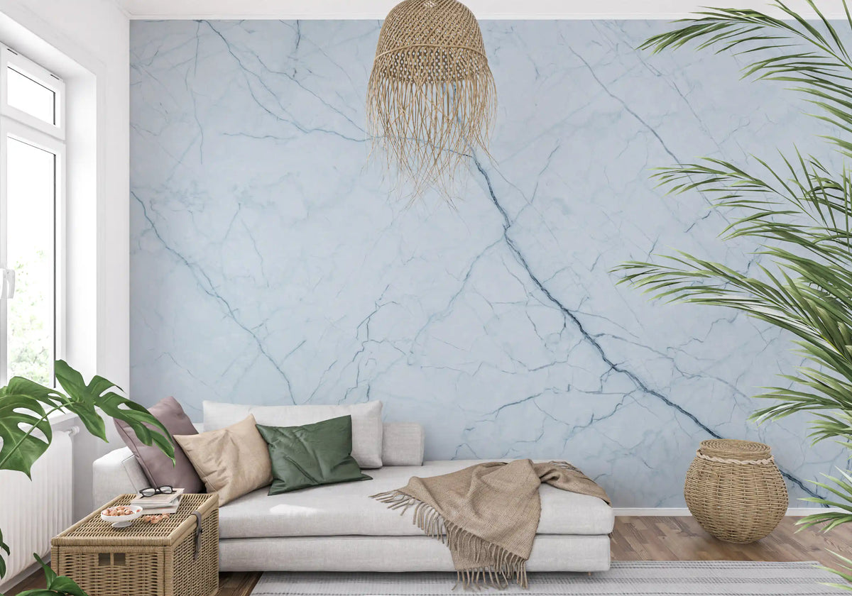 Ethereal Pale Marble Vein Wall Mural
