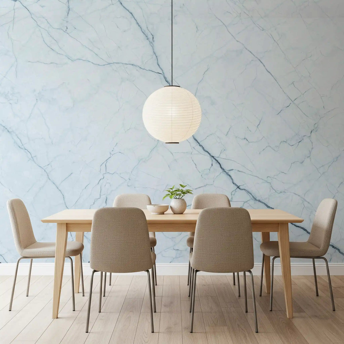 Ethereal Pale Marble Vein Wall Mural