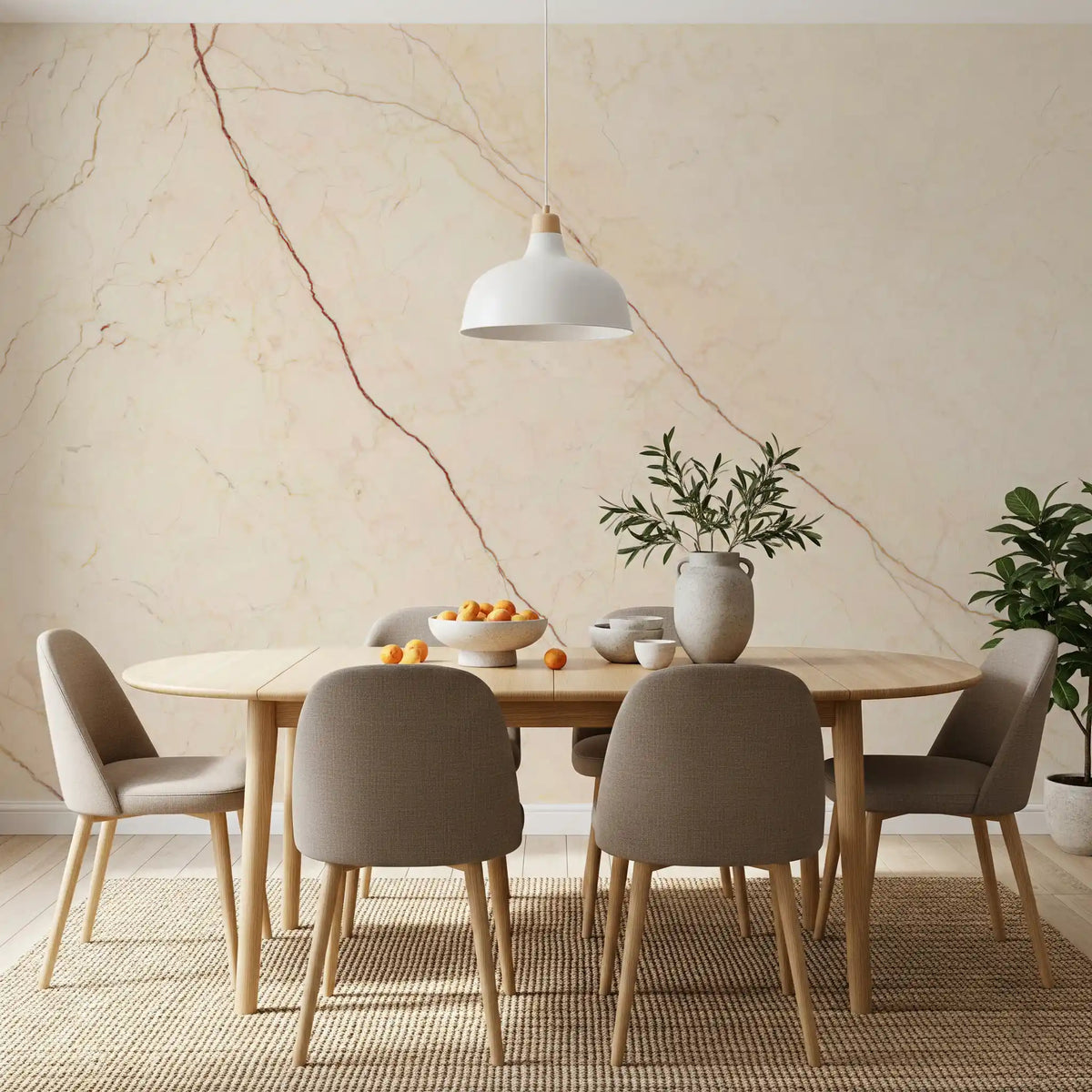 Cream Stone Veined Marble Wall Mural